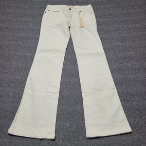 Toui Jeans Womens 9 Corduroy Low Rise Bootcut Ivory‎ Flare Beach Party Pants